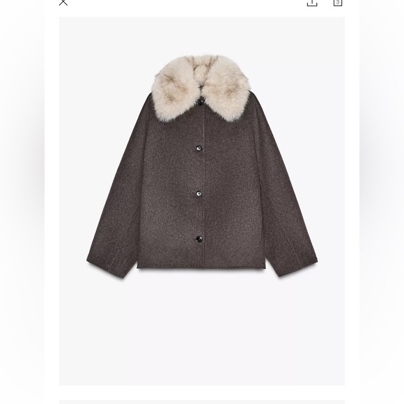 Zara Brown Wool Jacket - Picture 6 of 6